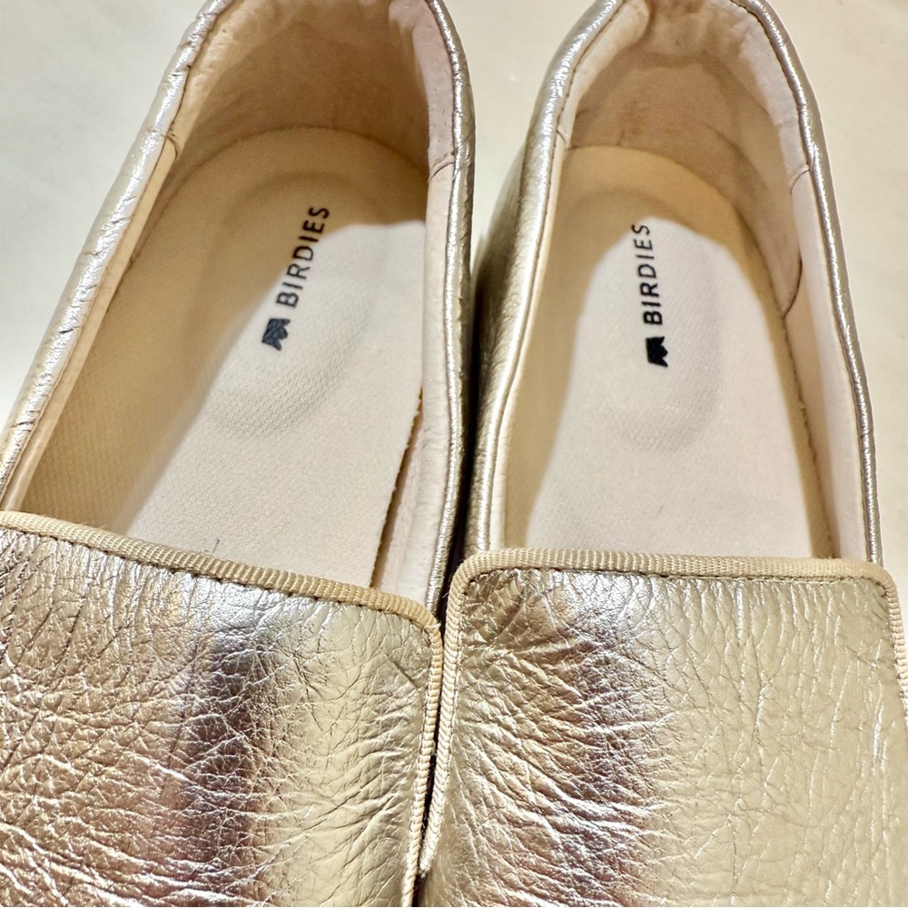 NWOT Birdies “The Swift” Gold Leather Sneakers - Picture 8 of 9